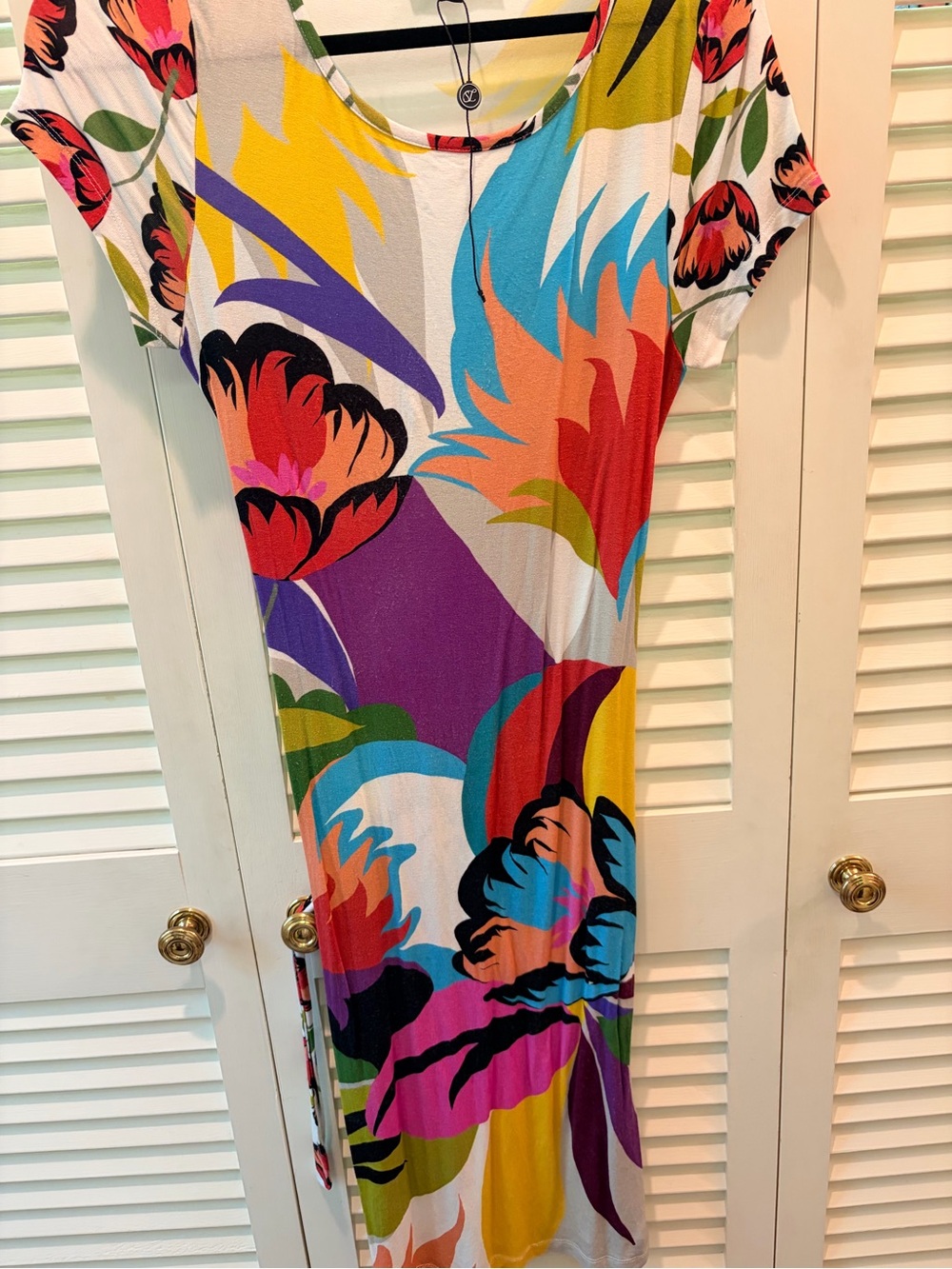 Multicolor Floral Midi Dress - Vibrant Print